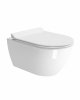 GSI Pura Zestaw Toaleta WC podwieszana 55x36 cm SwirlFlush bez kołnierza z deską wolnoopadającą slim biały 881511+MS86CSN11+FISR2